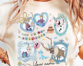Frozen Birthday Shirt, Any Age Elsa Anna Tee, Frozen Birthday Outfit, Disney Princess Shirt, Personalized Frozen Shirt, Custom Disney Tee