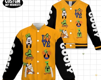 Goofy 1932 Classic Kids and Youth Baseball Jacket, Aldult Unisex Varsity Baseball Jacket