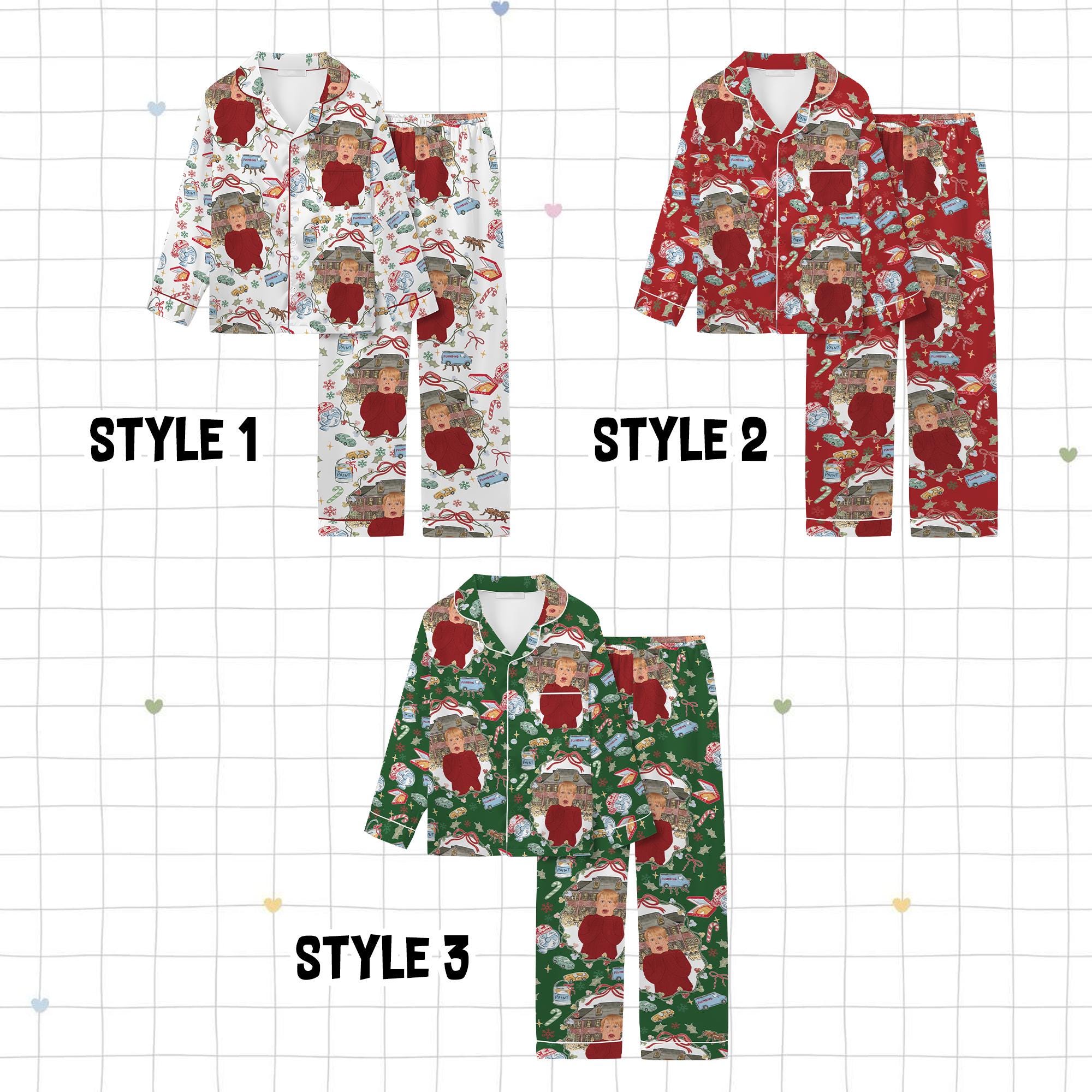 Discover Home Alone Christmas Pajama Set for Women, Family Matching Holiday Sleepwear, Funny Xmas PJs
