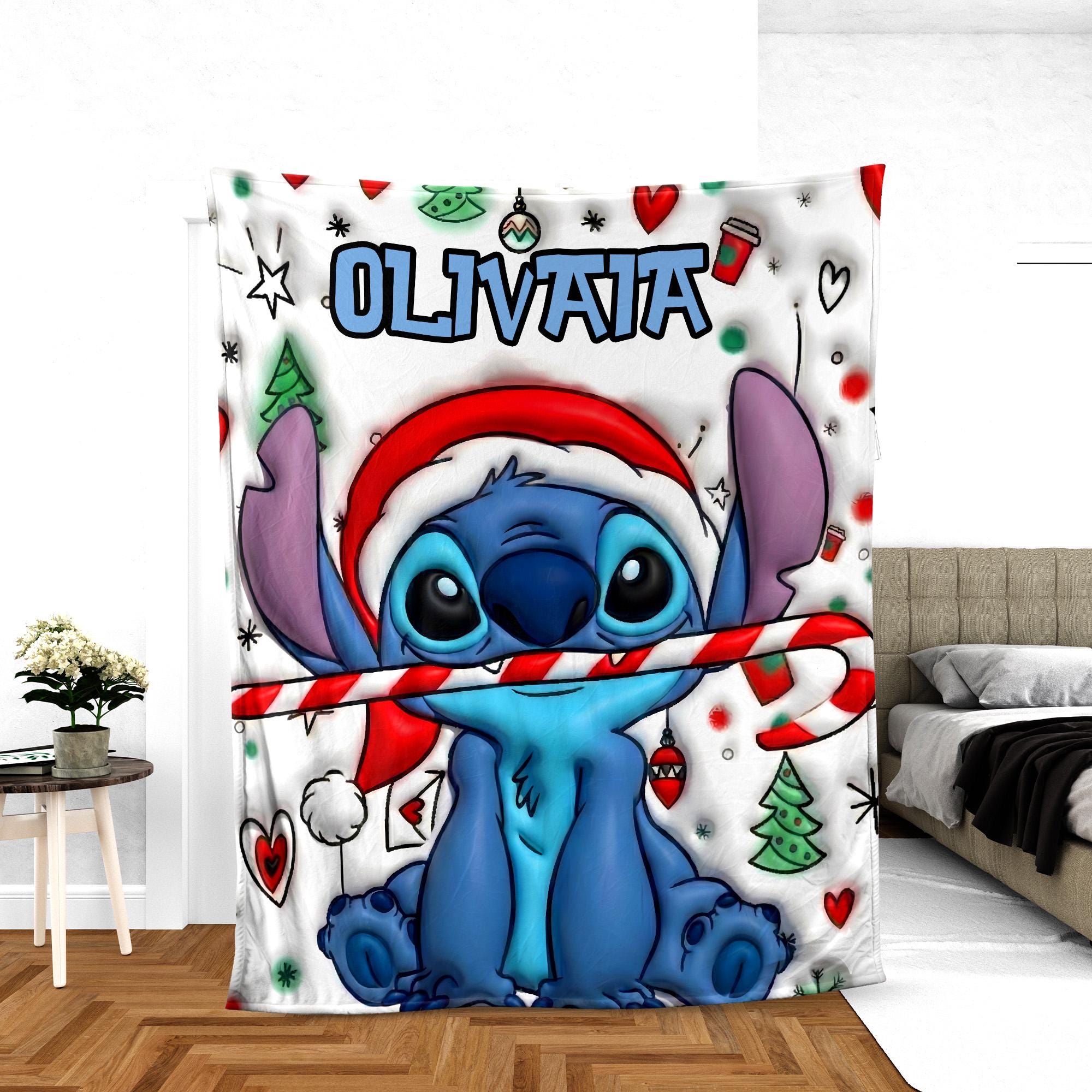 Discover Personalized Stitch Christma Blanket, Lilo Stitch Blanket, Stitch Birthday Gifts, Angel Stitch Christmas Gifts