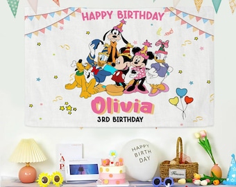 Personalized Mickey Clubhouse Banner, Mouse Clubhouse Birthday Banner, Disney Mickey And Friends Banner