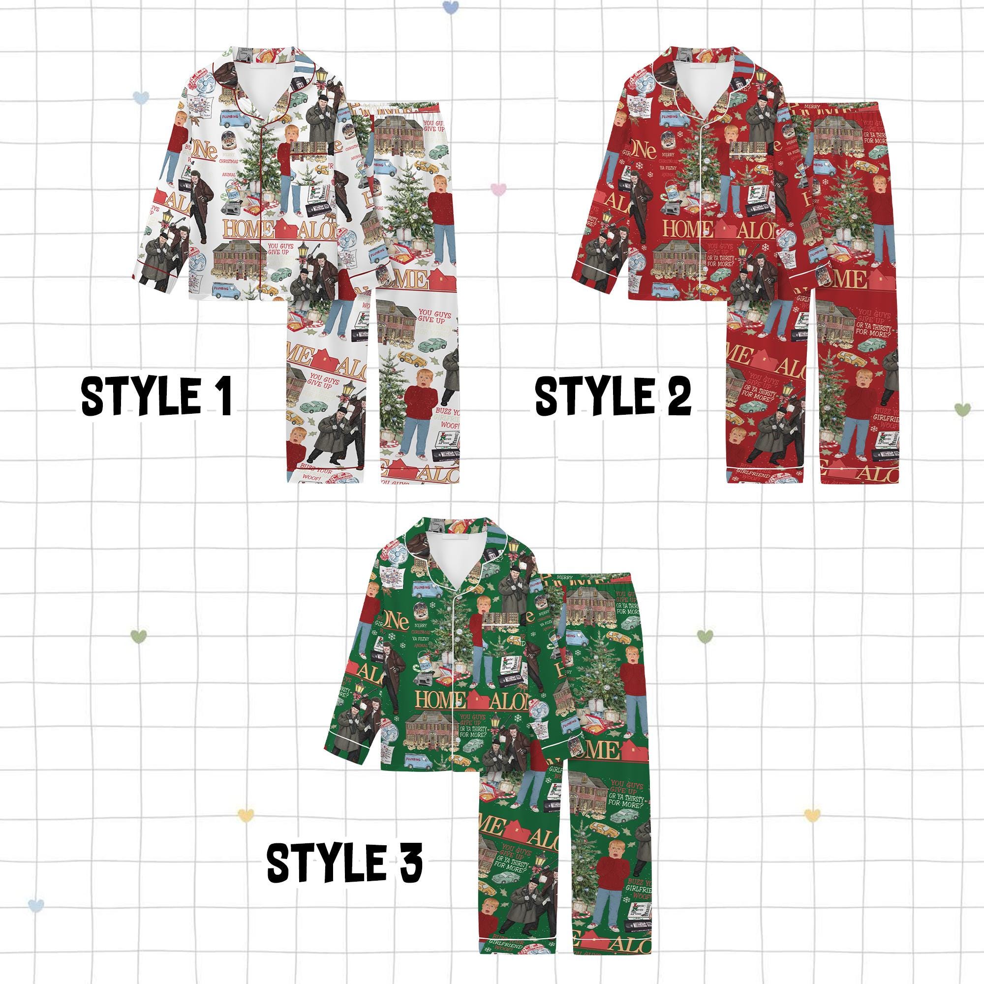Discover Home Alone Pajamas Set, Retro Christmas Pajamas, Movie Pants