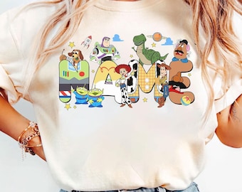 Custom Name Kids Toddler Toy Story T-shirt, Personalized Disney Buzz Woody Jessie Shirt, Custom Birthday Boy Girl Tee, Disneyland Trip Shirt