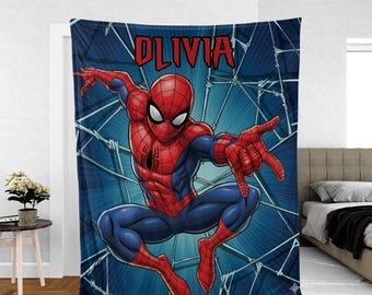 Spider-man Hand Woven Blanket | Comic Tapestry Throw | Marvel