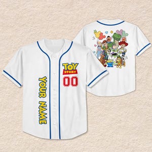 Personalized Custom Disney Toy Story Baseball Jersey Team Disneyland, Personalized Collection Jersey, Disney Jersey, Gift for Kids