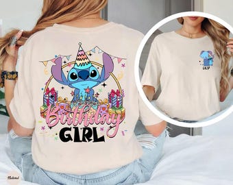 Custom Stitch Birthday Girl T-Shirt, Birthday Family Matching Trip, Stitch Birthday Shirt, Lilo And Stitch Disneyland Birthday