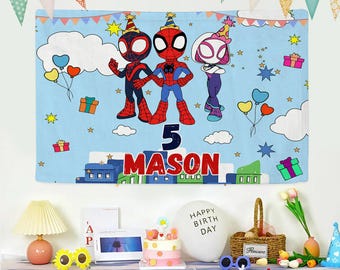 Spider Man Banner, Birthday Banner, Spider Man Party Birthday, Spider Man Birthday Sign, Spider Man Banner