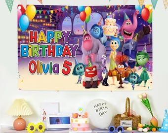 Inside Out Personalized Banner, Inside Out Birthday Banner, Personalized Inside Out Banner