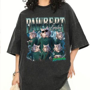 Pawbert Lynxley Shirt, Zootopia 2 Characters Tee, Disneyland Family Trip Outfit, Vintage 90s bild 2