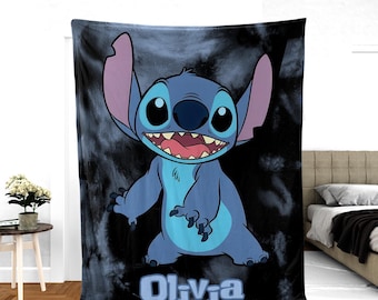 Personalized Stitch Blanket Lilo Stitch Blanket Stitch Birthday Gifts Angel Stitch Christmas Gifts