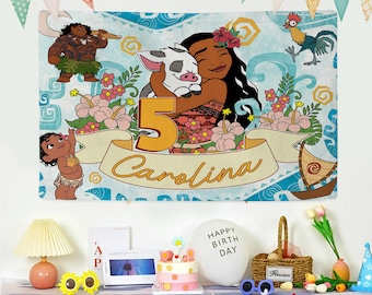 Moana Birthday Personalized Banner, Moana Birthday Banner, Personalized Moana Banner