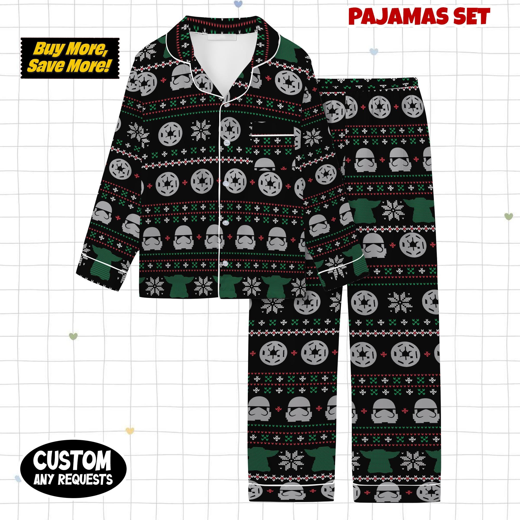 Discover Star Wars Christmas Pajama Set - Darth Vader Stormtrooper Boba Fett Lounge Sleepwear