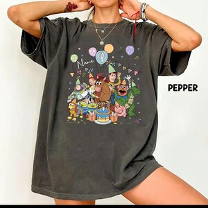 Personalized Name Age Pixar Toy Story Birthday T-Shirt, Custom Buzz Woody Jessie Birthday Present Gift, land Family Trip Tee image 4