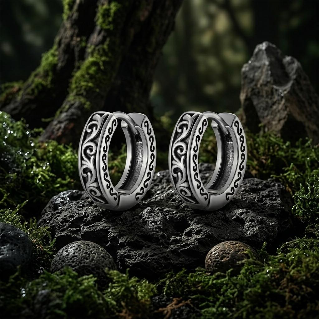 Mens Engraved Hoop Earrings - Etsy