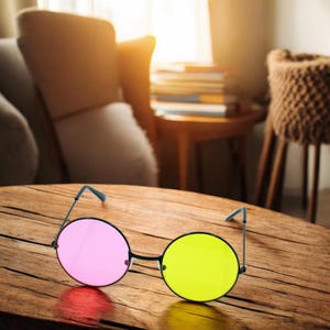 Funky Spamton Round Sunglasses, Cool Fancy Dress Glasses, Metal Frame Cosplay Shades, Multicolour Sunglasses, Rave Accessories, Gift For Her