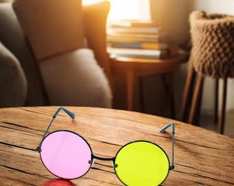 Funky Spamton Round Sunglasses, Cool Fancy Dress Glasses, Metal Frame Cosplay Shades, Multicolour Sunglasses, Rave Accessories, Gift For Her