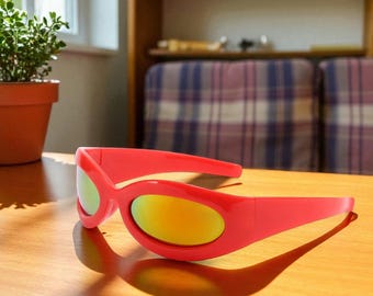 Gafas de sol de anime únicas, regalo de Halloween, gafas de sol de disfraz de Gurren Lagann, disfraz de cosplay genial, accesorios para festivales, regalo para un amigo.