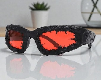 Large Shield Sunglasses Spikes Fashionable Eyewears Halloweens Punk Glasses for Punk Rock Styles and Cosplay, Gift For Her