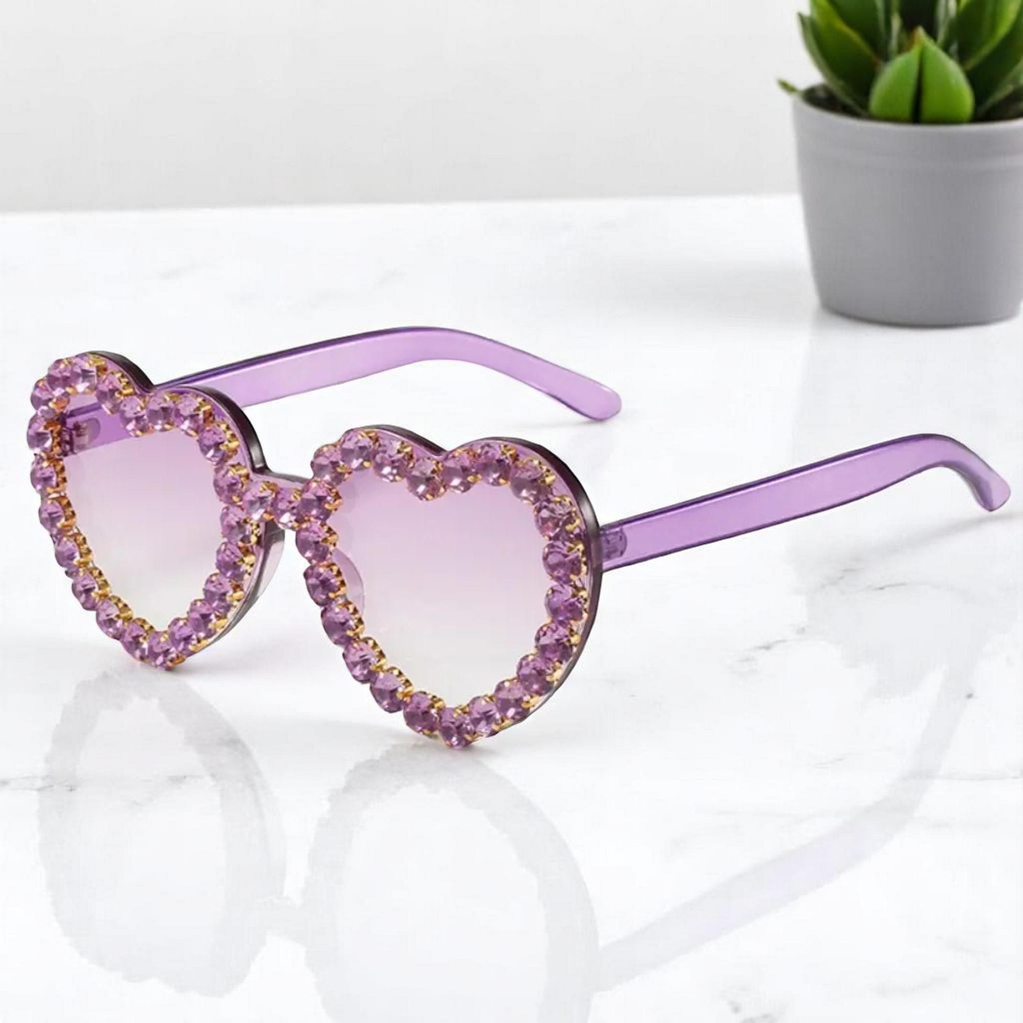 Purple Rhinestone Sunglasses - Etsy Finland display picture 3