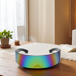Occhiali da sole a specchio cyberpunk, occhiali da sole futuristici, visiera unisex Cyclops per adolescenti, accessori per festival, regalo per adolescenti
