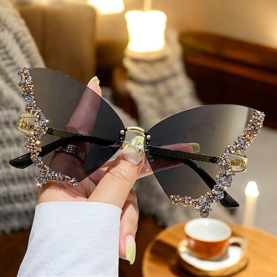 Funky Rhinestones Butterfly Sunglasses for Women, Cute  display picture 1