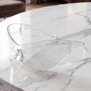 Gafas de sol futuristas extragrandes tipo escudo para hombre y mujer, con visera envolvente, estilo Y2K, ideales como regalo.