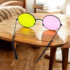 Funky Spamton Round Sunglasses, Cool Fancy Dress Glasses, Metal Frame Cosplay Shades, Multicolour Sunglasses, Rave Accessories, Gift For Her