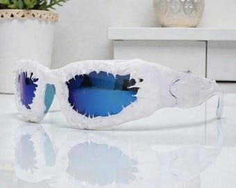 Trendy Shield Sunglasses with Spikes, Fashionable Eyewear for Halloween, Punk Rock Styles and Cosplay, Quirky Gift For Her