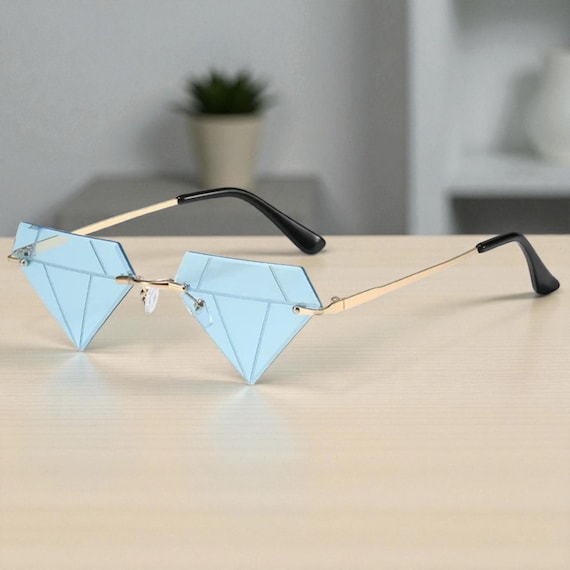 Unique Diamond Shape Sunglasses, Diamond-shaped Rimless  display picture 3