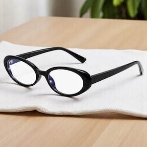 Occhiali ovali eleganti con lenti trasparenti, occhiali unisex alla moda con montatura ovale, occhiali con protezione dalla luce blu, occhiali estivi, regalo per lei