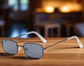 Rectangle Polygon Retro Vintage Shades Classic Square Sunglasses Small Square Sunglasses for Men Women Polygon Lens Metal  main image 4