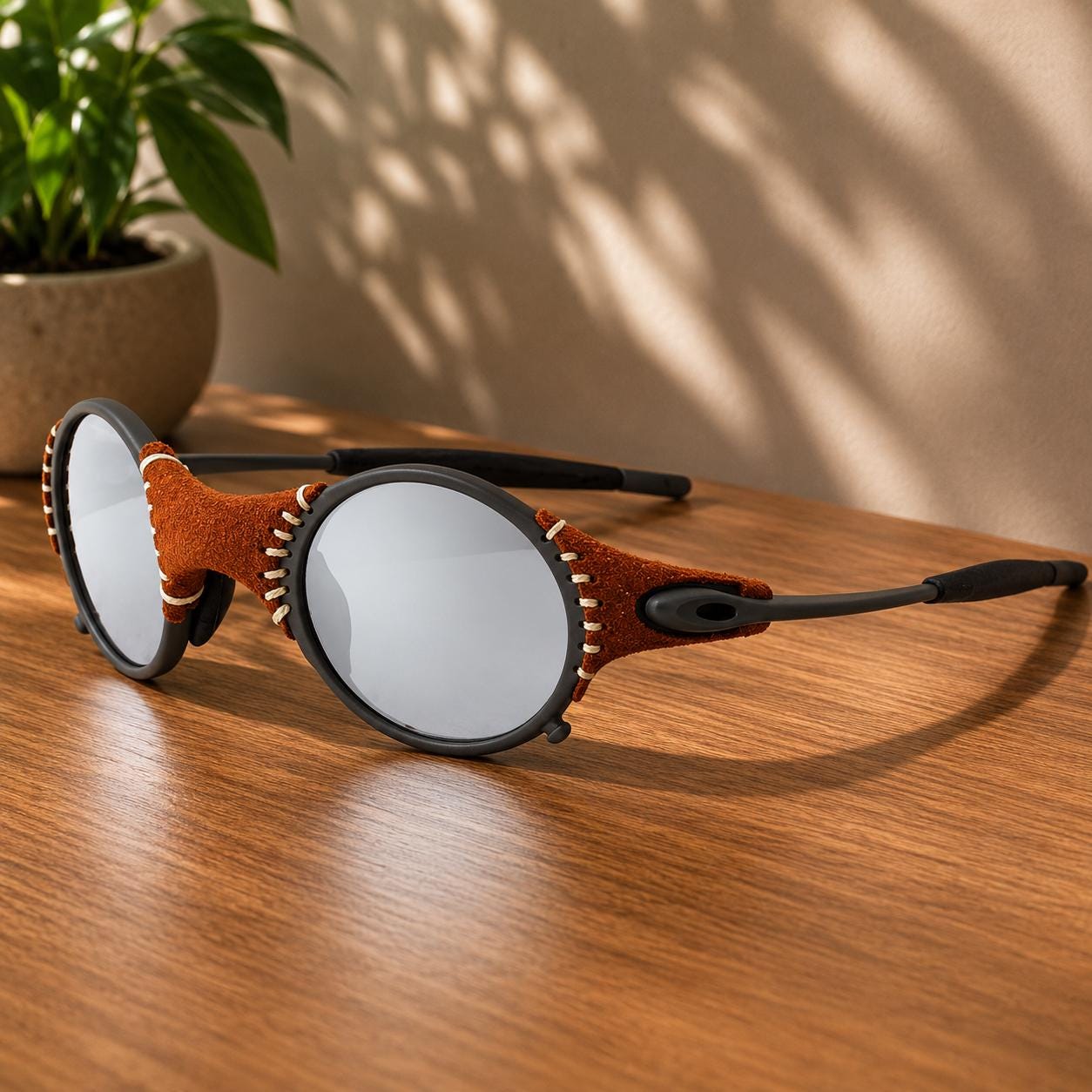 Steampunk Round Sunglasses for Men & Women, Futuristic Gothic Glasses, Retro Punk Festival Eyewear, Round Shades for Men and Women