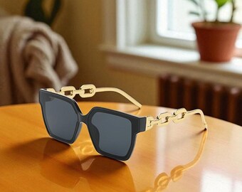 Óculos de sol quadrados e modernos, estilo streetwear, óculos de sol unissex da moda verão para looks ao ar livre e proteção solar, presente inspirado em garotas atraentes para ela
