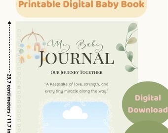 A First Year Baby Book for Single Moms Me & You Journal Editable on Canva Template and Printable PDF file 18 pages Baby Mermory Book