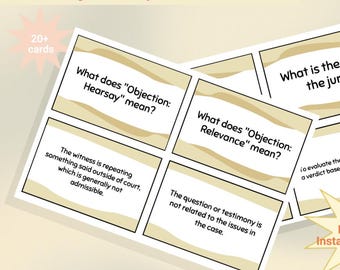 Mock Trial Flashcards Printable PDF Legal Vocabulary for Students Civics & Law Classroom Resource Homeschool Government Study Cards Instant
