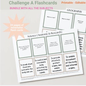 Tarjetas didácticas del desafío CC A, archivo PDF imprimible y editable en Canva, descarga instantánea, tarjetas de trivia de conocimientos básicos fáciles de imprimir para el director del CC.