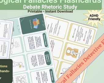 Logical Fallacy Detective Flashcards Critical Thinking Games Visual Interactive Logical Fallacies Debate Rhetoric Study Homeschool Resource