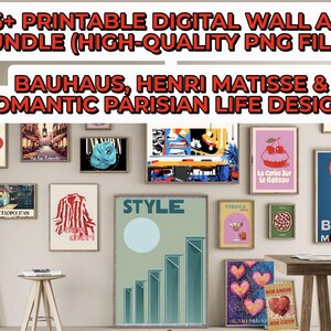 Bauhaus Parisian Art Prints, Henri Matisse Style (Digital Download)