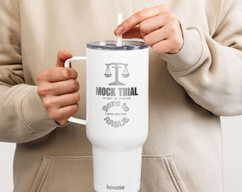 Personalized Mock Trial Engraved 40oz Insulated Tumbler Born to Argue Law Scales Of Justice Design Debate Gift for Mocktrial team