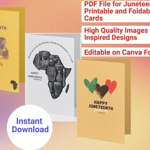Juneteenth Freedom Card Printable, Customizable A6 Design (PDF)