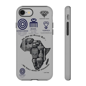 Estuche para teléfono con dibujo de líneas de arte africano, mapa de África, estuche único para teléfono Juneteenth, regalo, funda protectora, celebración Juneteenth 2025, senegalés