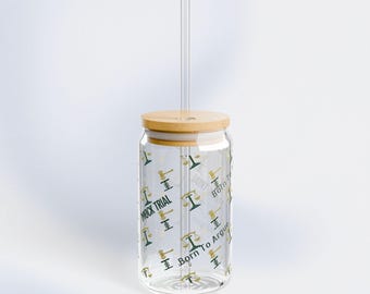 Mock Trial Sipper Glass 16oz   Born to Argue Gavel & Scales of Justice Design Law Student Gift Trial Team Cup