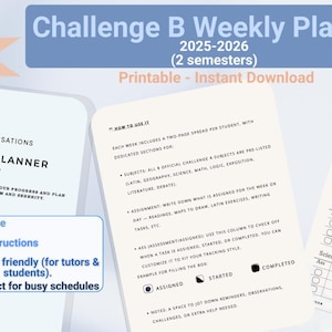 Peut inclure: Un planificateur hebdomadaire imprimable pour 2025-2026, conçu pour un ou plusieurs étudiants. Le planificateur comprend des sections pour les devoirs, les notes et le suivi des progrès. Il est facile à utiliser et adapté aux personnes atteintes de TDAH.