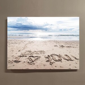 Ti amo Arte sulla spiaggia, Poster d'amore, Arte murale sulla spiaggia, Stampa sull'oceano, Grande tela sulla spiaggia, Stampa d'amore Arte murale costiera, Arte dell'amore, Arte murale sull'oceano