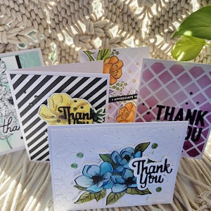 Handmade Thank You Greeting Card Set – Pack of 5