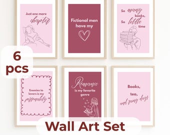 Romantische quote-printset | Bookish muurkunstposters (pdf)