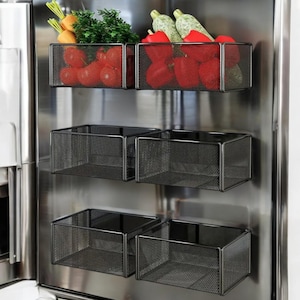 Magnetischer Kühlschrank Beiseite und Organizer - perfekt für die Aufbewahrung, Vorräte und Haushaltsgegenstände. Platzsparend & Stylisch!