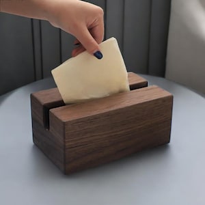 Taschentücherbox aus Holz – Rechteckiger Serviettenhalter für Zuhause, im Auto, im Büro. Stilvoll, platzsparend und abnehmbar für einfache Nutzung. Perfektes Deko-Stück!