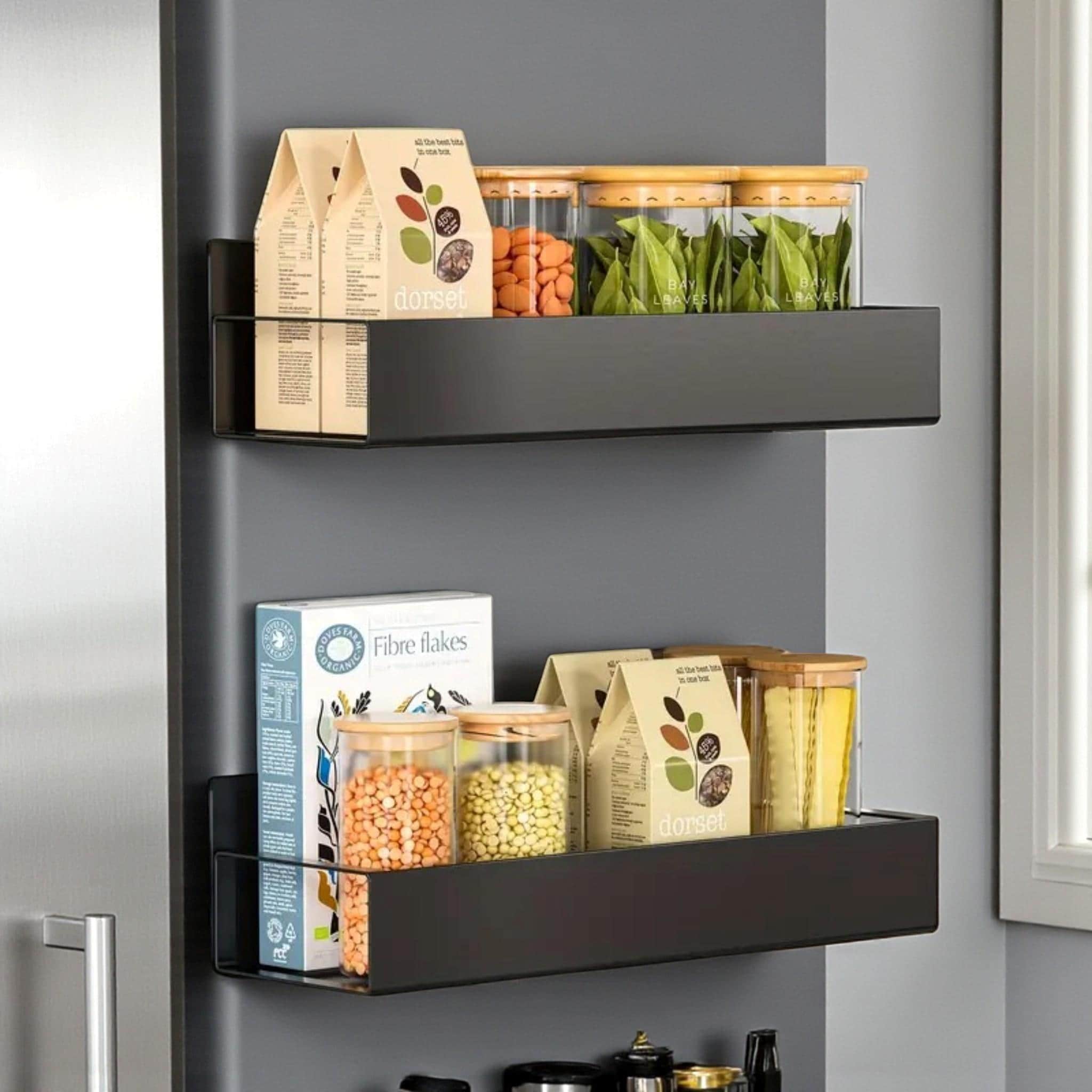 Kitchen Storage Sideways Spice Rack Fridge Spice Rack