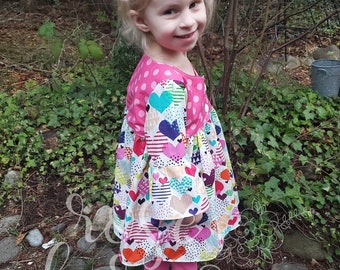 Girl Valentines Top/ Toddler 12month - 10 years